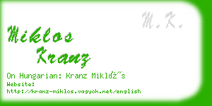 miklos kranz business card